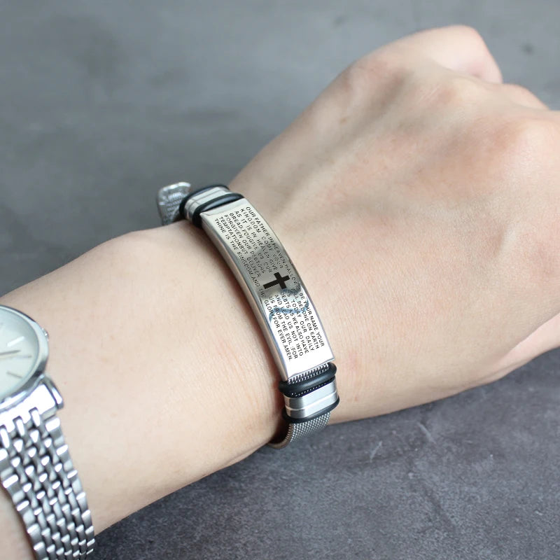 Men's Stainless Steel “Lord’s Prayer” Bracelet