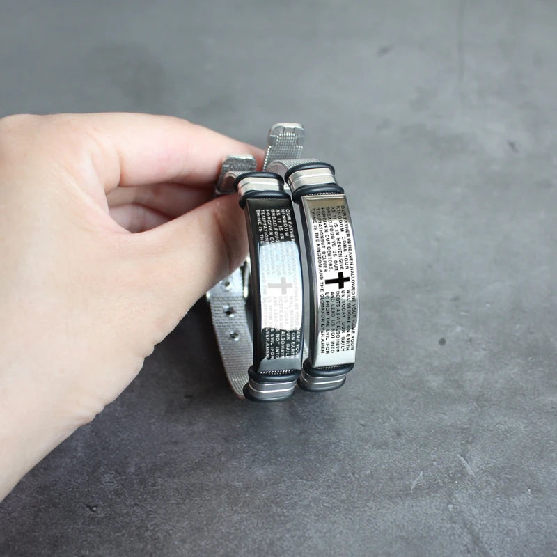Men's Stainless Steel “Lord’s Prayer” Bracelet