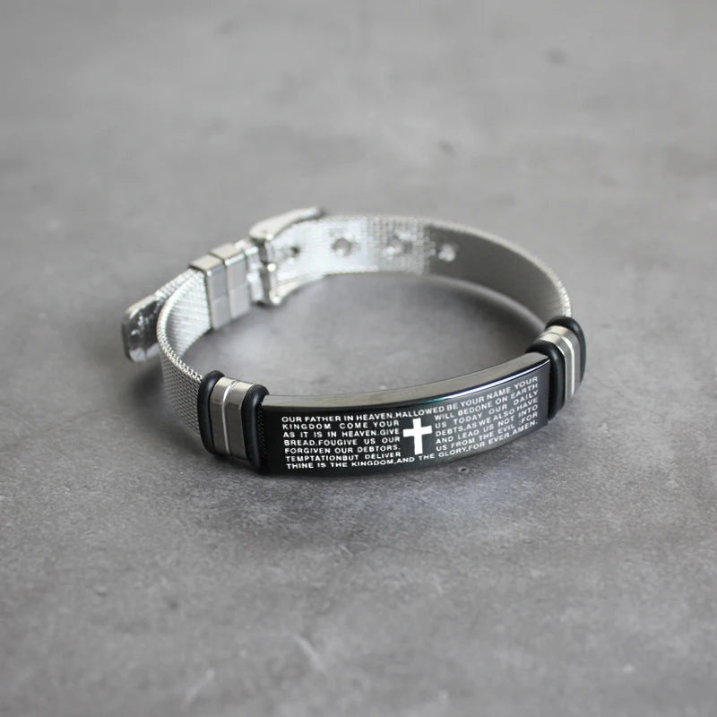 Men's Stainless Steel “Lord’s Prayer” Bracelet