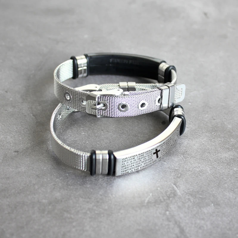 Men's Stainless Steel “Lord’s Prayer” Bracelet