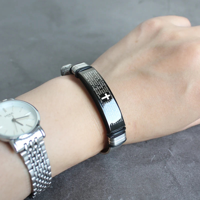 Men's Stainless Steel “Lord’s Prayer” Bracelet