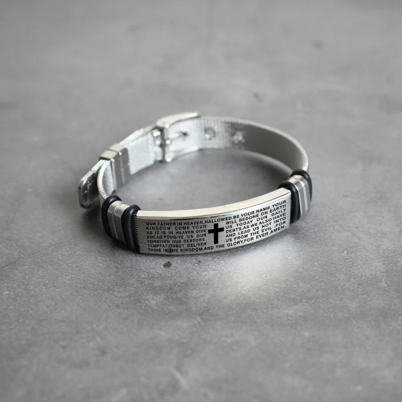 Men's Stainless Steel “Lord’s Prayer” Bracelet