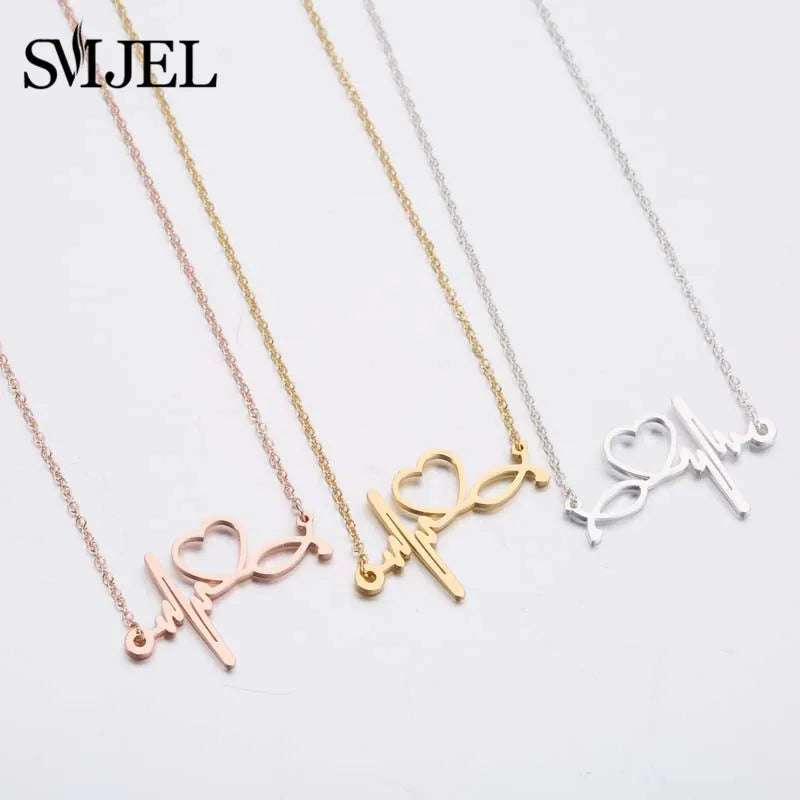 Stainless Steel ECG Wave Necklaces and Bracelets