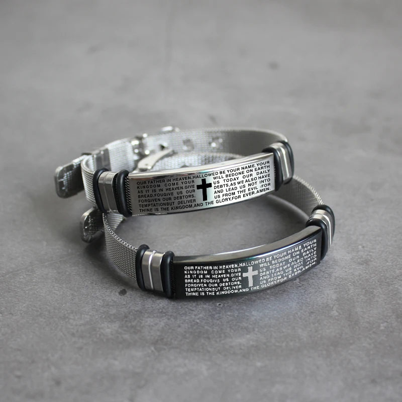 Men's Stainless Steel “Lord’s Prayer” Bracelet