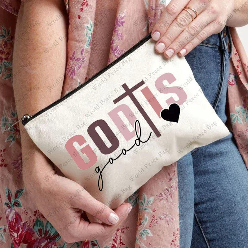 “Psalms of Faith” pattern Makeup Bags