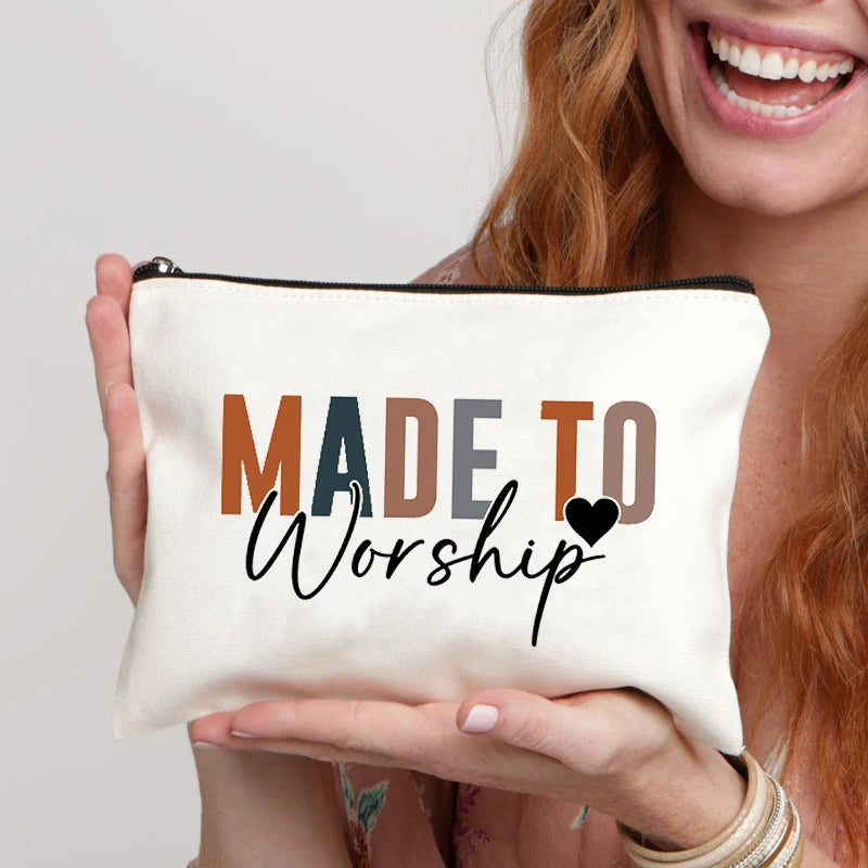 “Psalms of Faith” pattern Makeup Bags