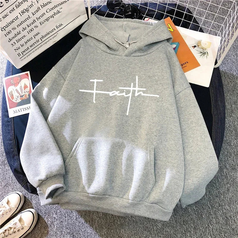 Faith Print Hoodie for Woman