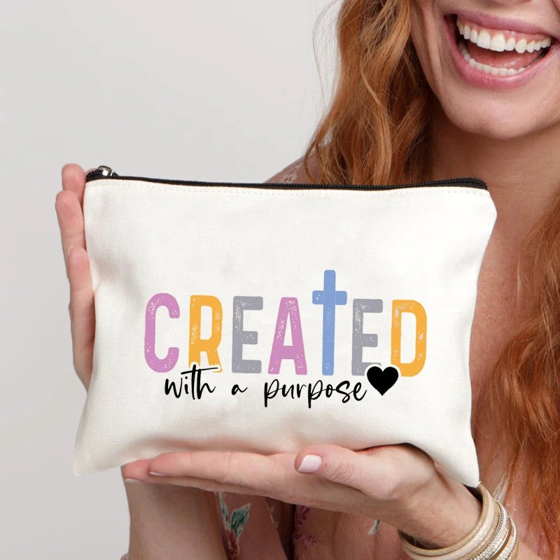 “Psalms of Faith” pattern Makeup Bags