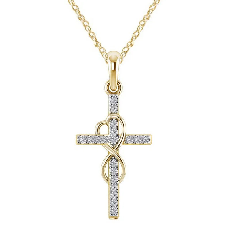 Crystal Cross Pendant Necklace
