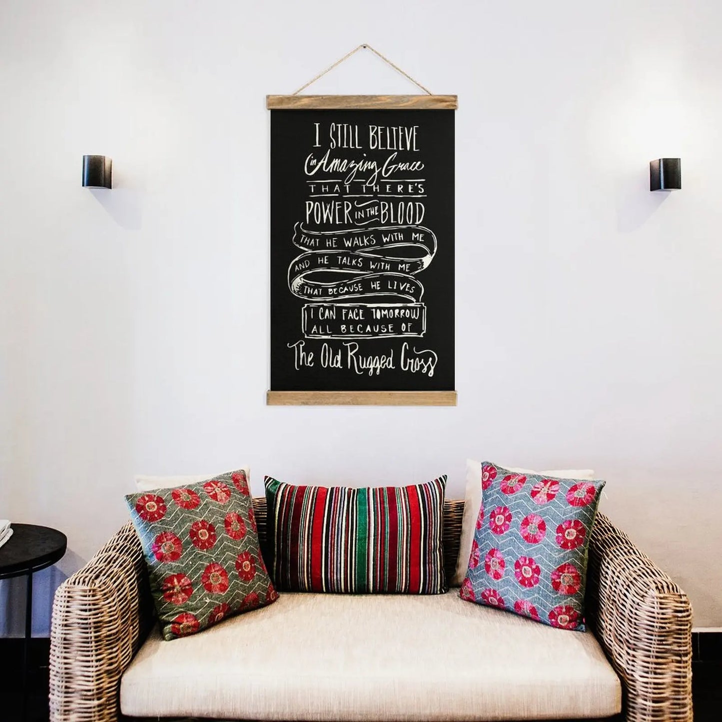 Linen Hanging Painting Amazing Grace Lyrics Art Graphic Vintage Funny Sarcastic Draw Office Picture Hanging  Style Hang Pictures