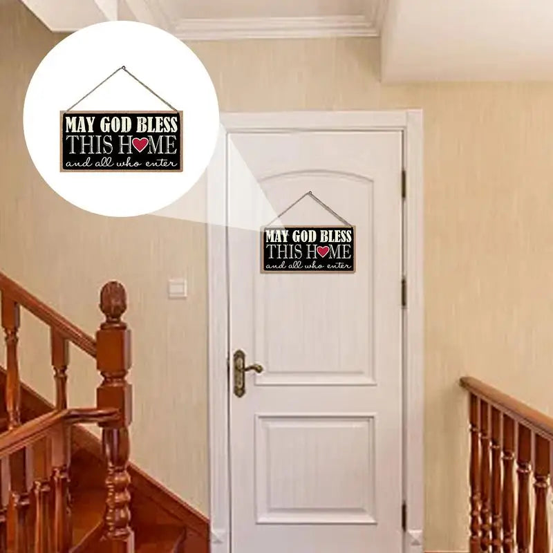 Wood Porch Decor “May God Bless This Home And All Who Enter”
