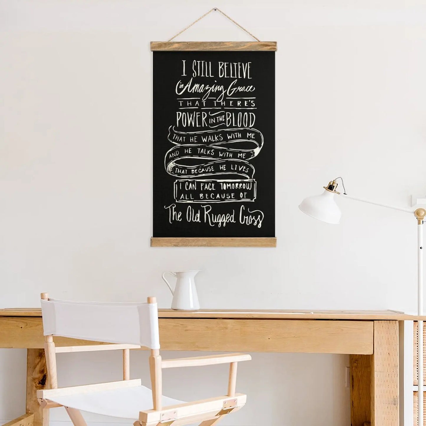 Linen Hanging Painting Amazing Grace Lyrics Art Graphic Vintage Funny Sarcastic Draw Office Picture Hanging  Style Hang Pictures