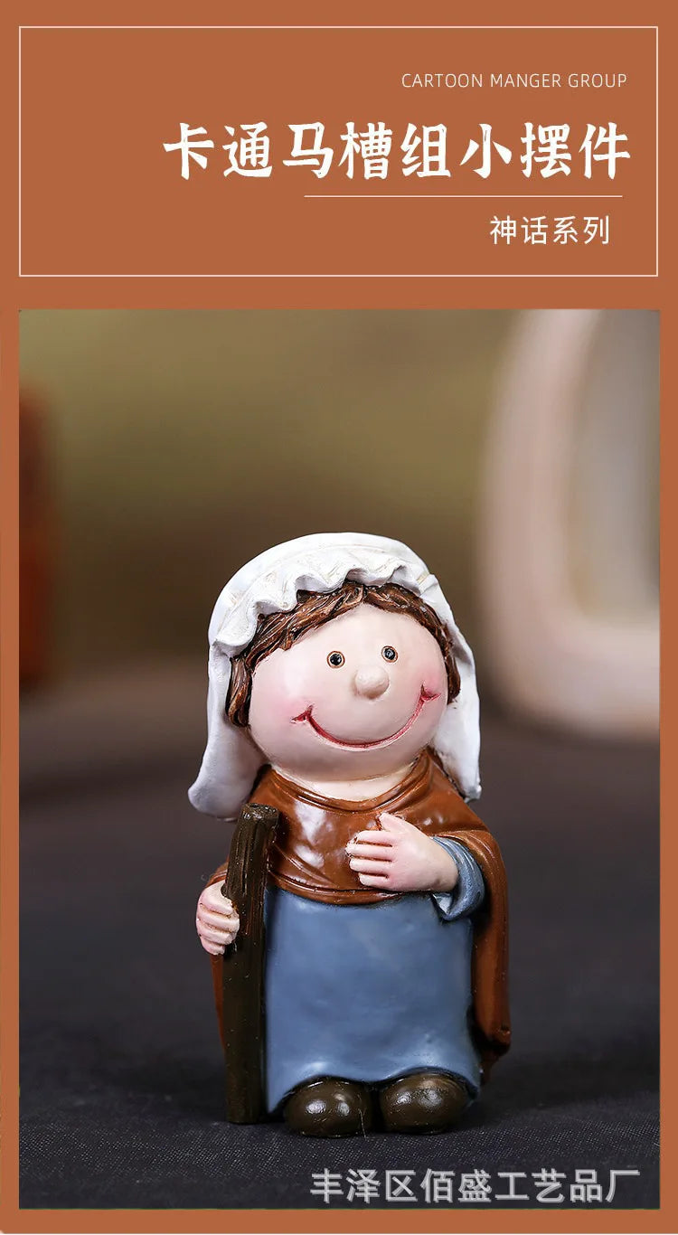 Christmas Decorations Resin Cartoon Nativity Scene