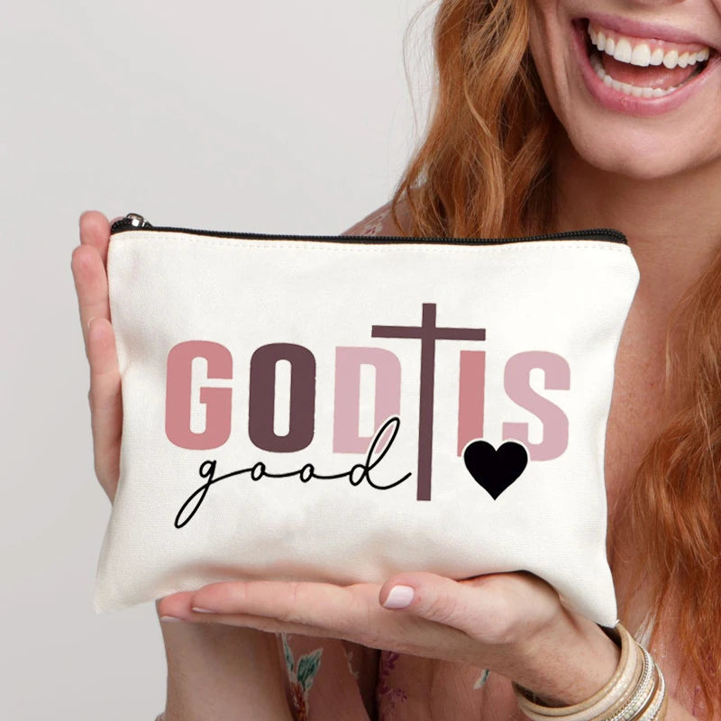 “Psalms of Faith” pattern Makeup Bags