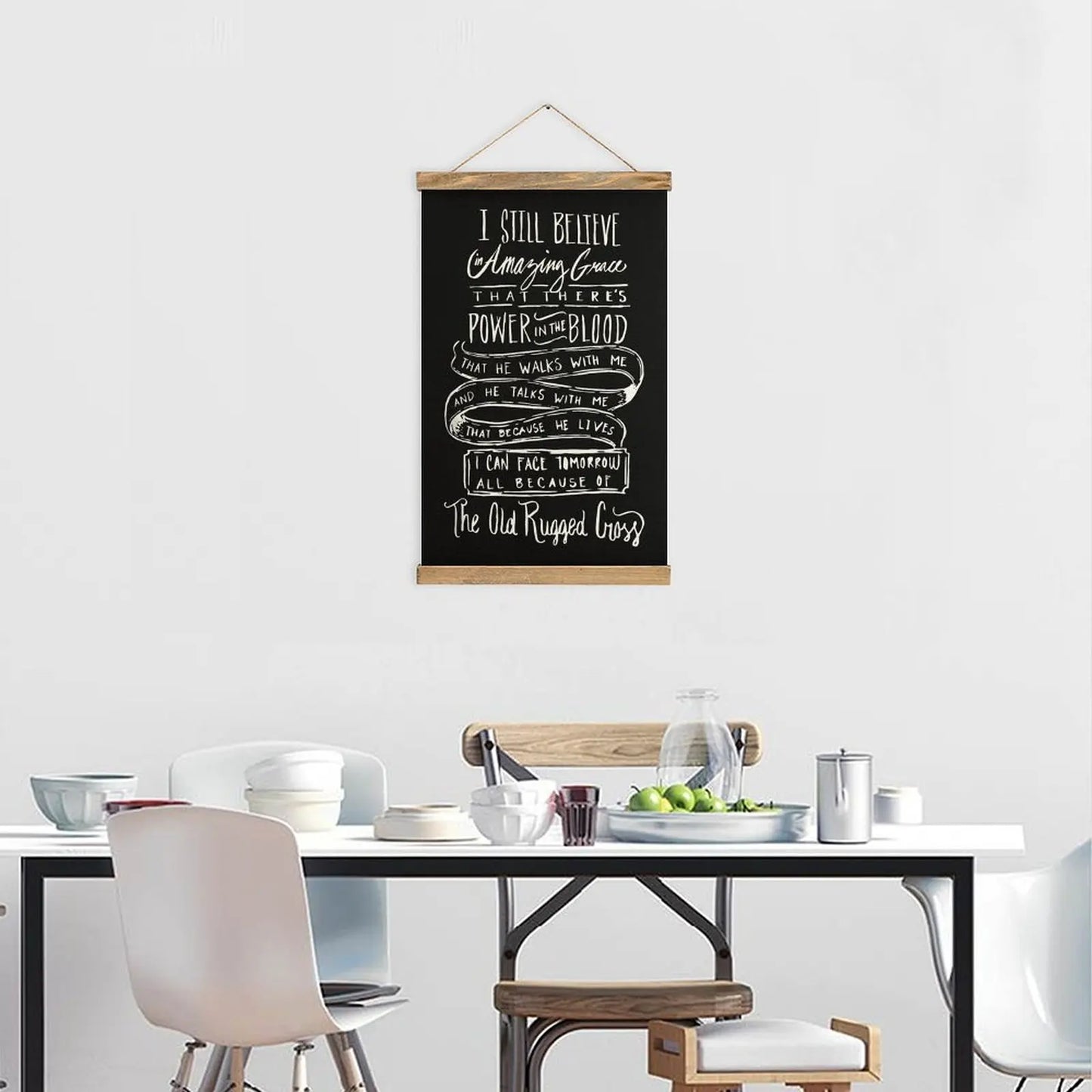 Linen Hanging Painting Amazing Grace Lyrics Art Graphic Vintage Funny Sarcastic Draw Office Picture Hanging  Style Hang Pictures