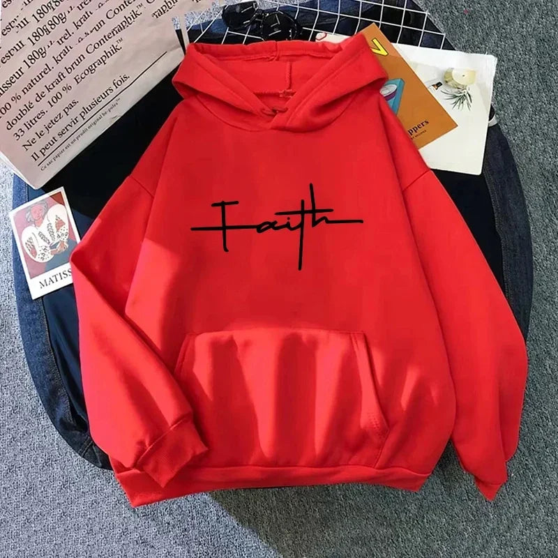 Faith Print Hoodie for Woman
