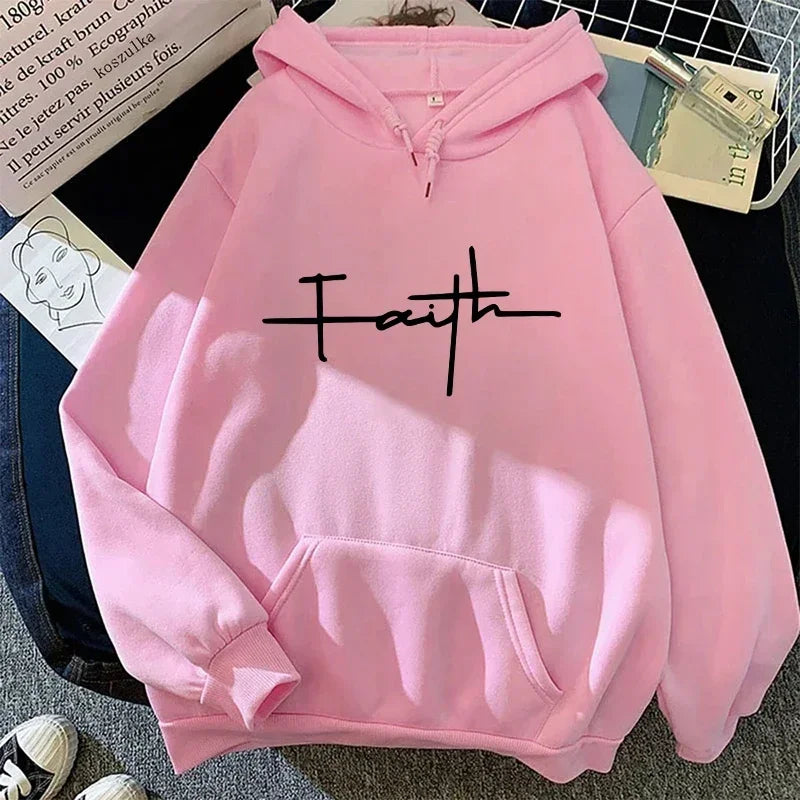 Faith Print Hoodie for Woman