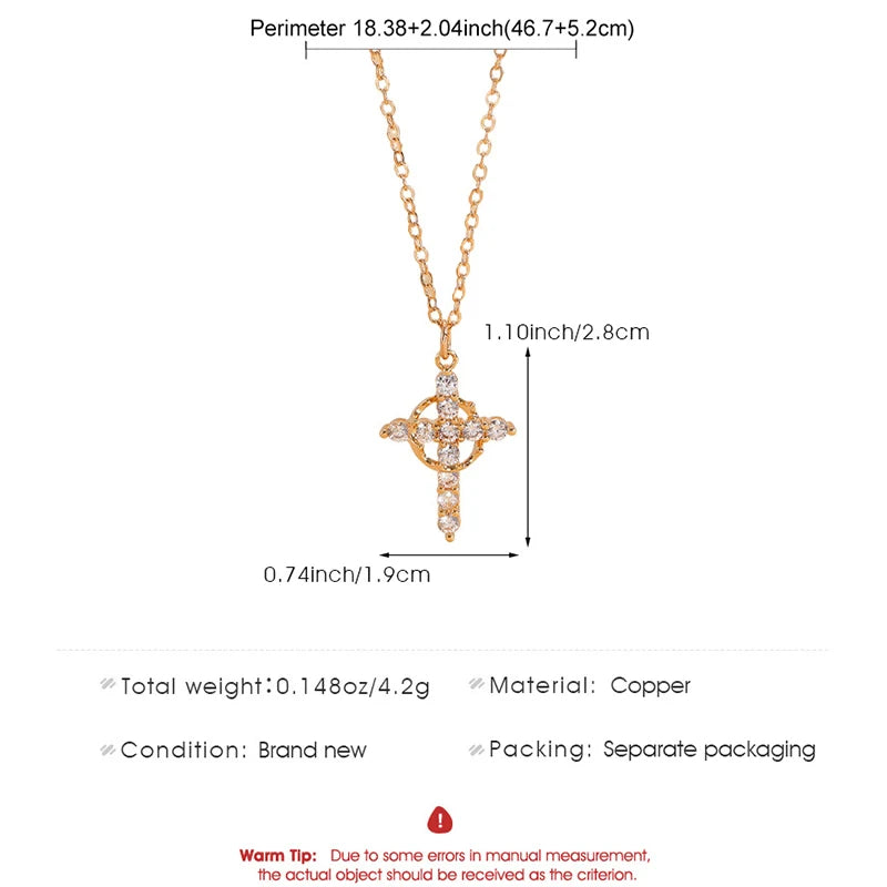 Rotatable Crown Cross Necklace