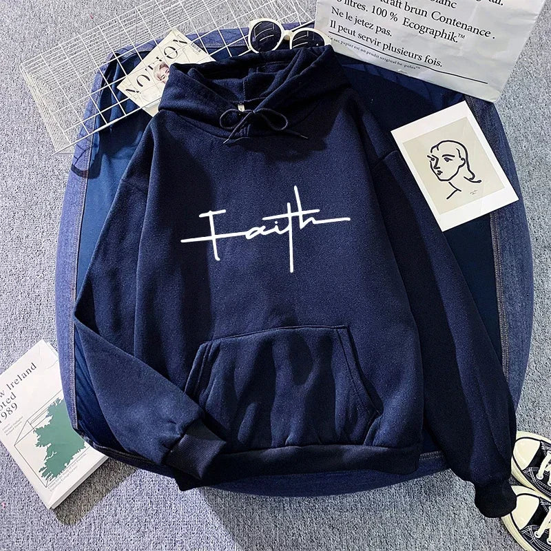 Faith Print Hoodie for Woman