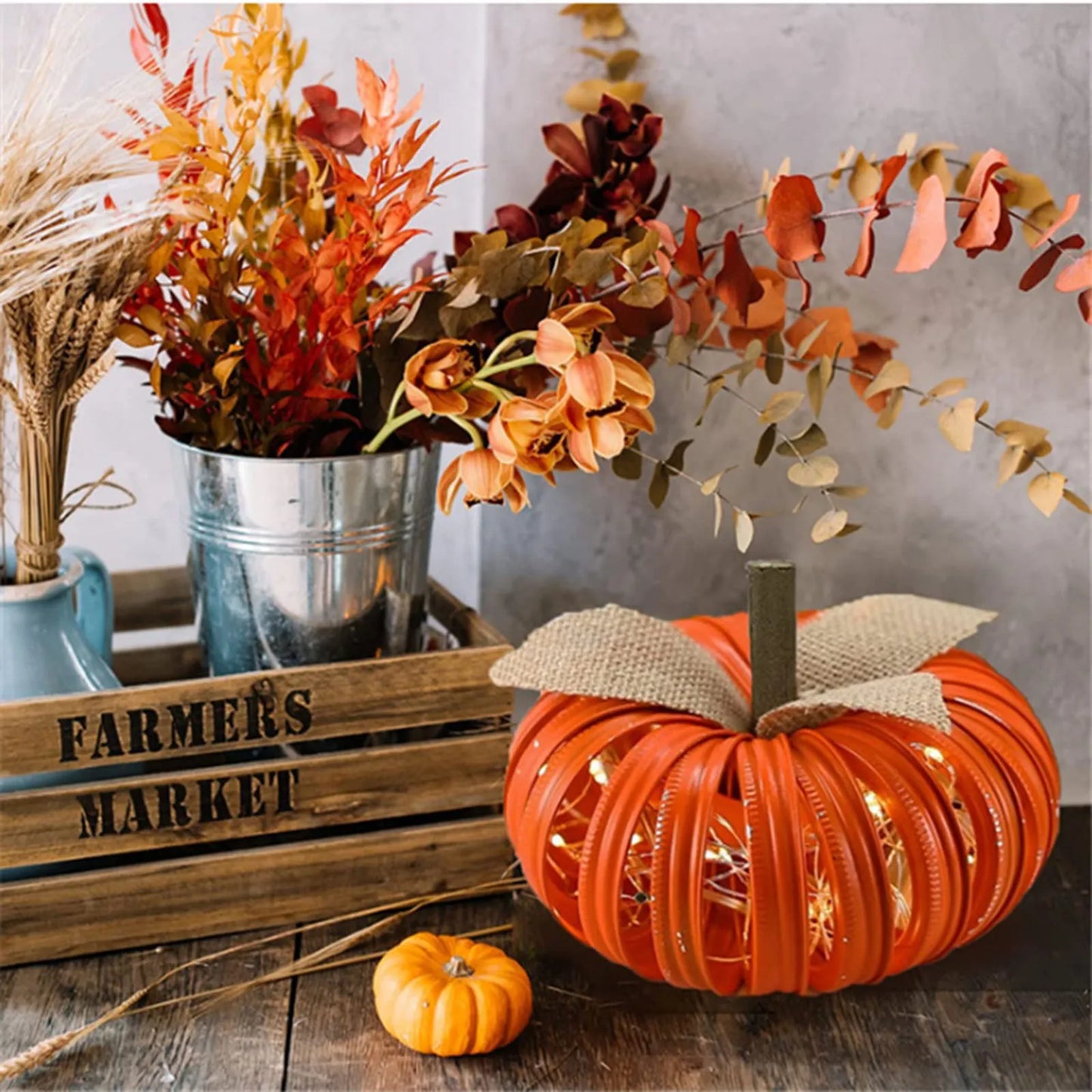 Decorative Fall Pumpkin With Lights