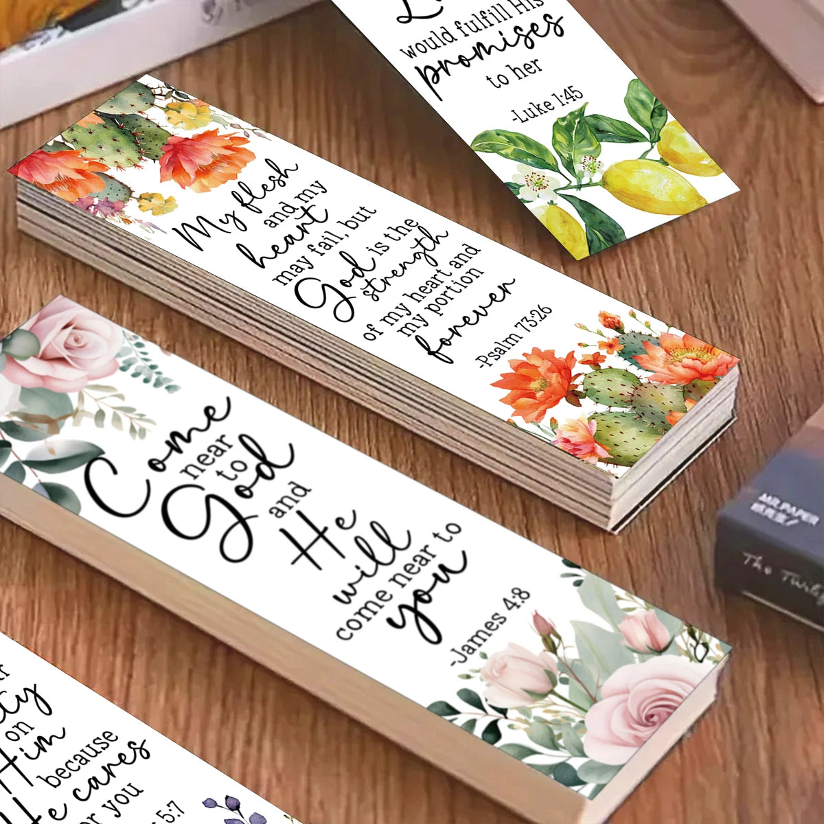 Floral Design Bible Verse Bookmarks