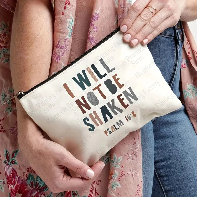 PSALM 16:8 “I Will Not Be Shaken”Cosmetic Bag