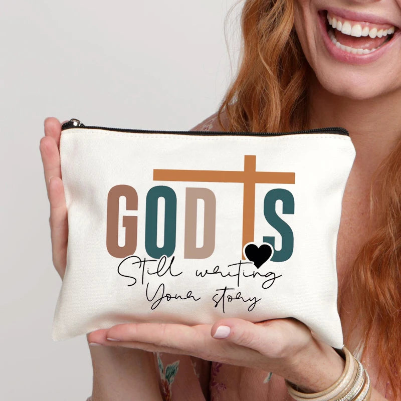 “Psalms of Faith” pattern Makeup Bags