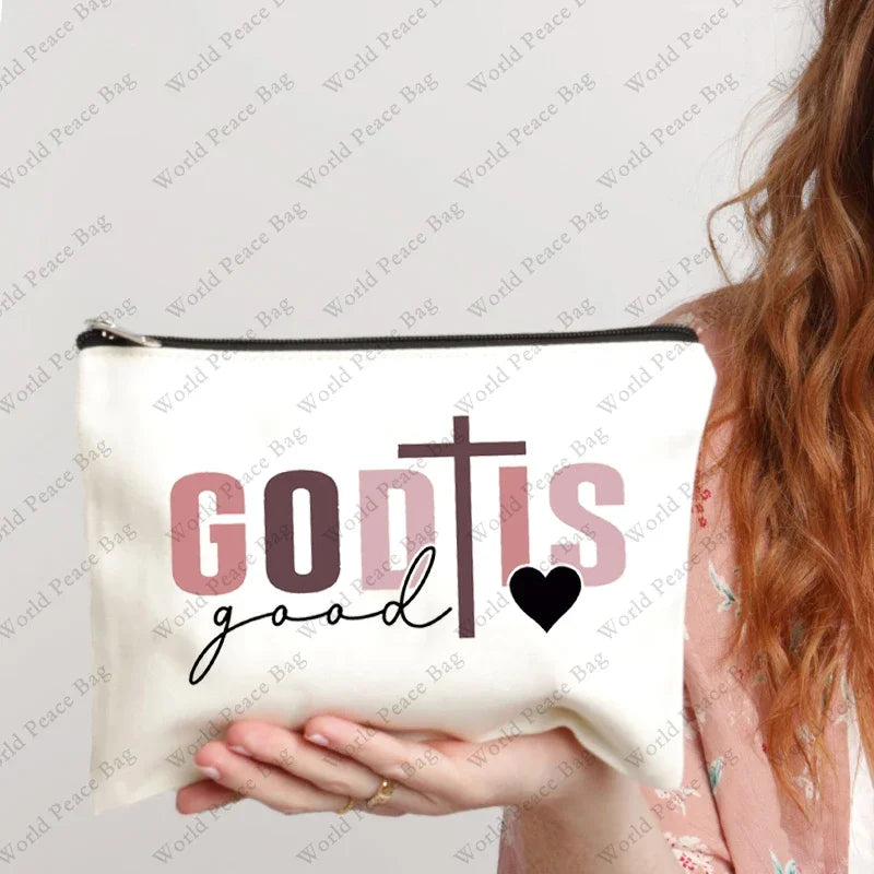 “Psalms of Faith” pattern Makeup Bags