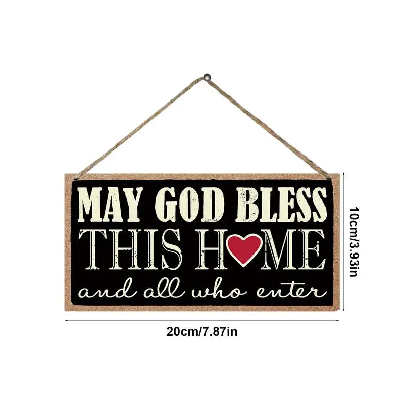 Wood Porch Decor “May God Bless This Home And All Who Enter”