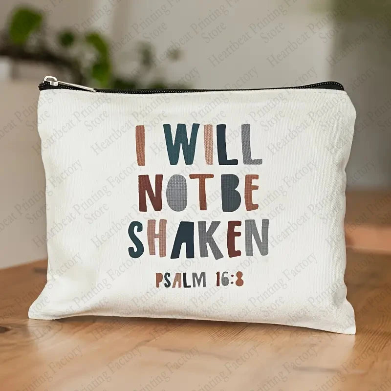 PSALM 16:8 “I Will Not Be Shaken”Cosmetic Bag