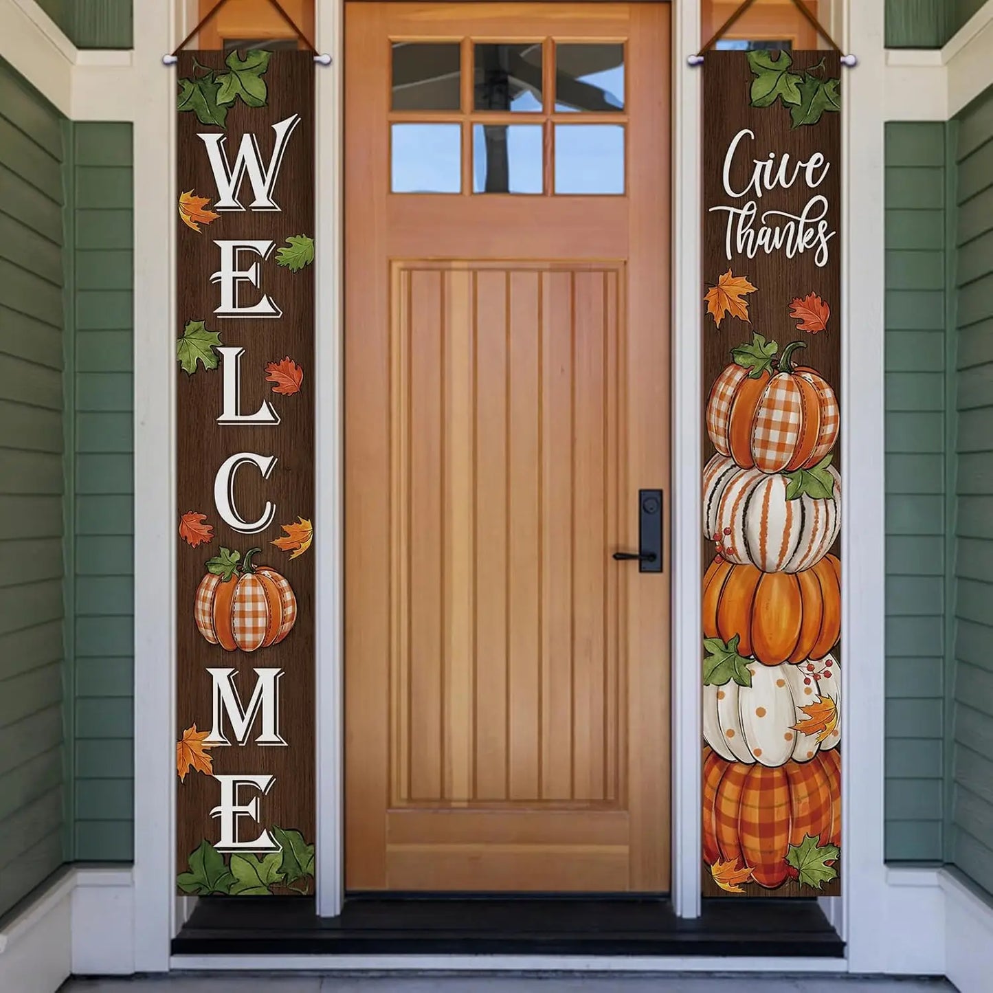 Thanksgiving “Give Thanks” Porch Banner Sign