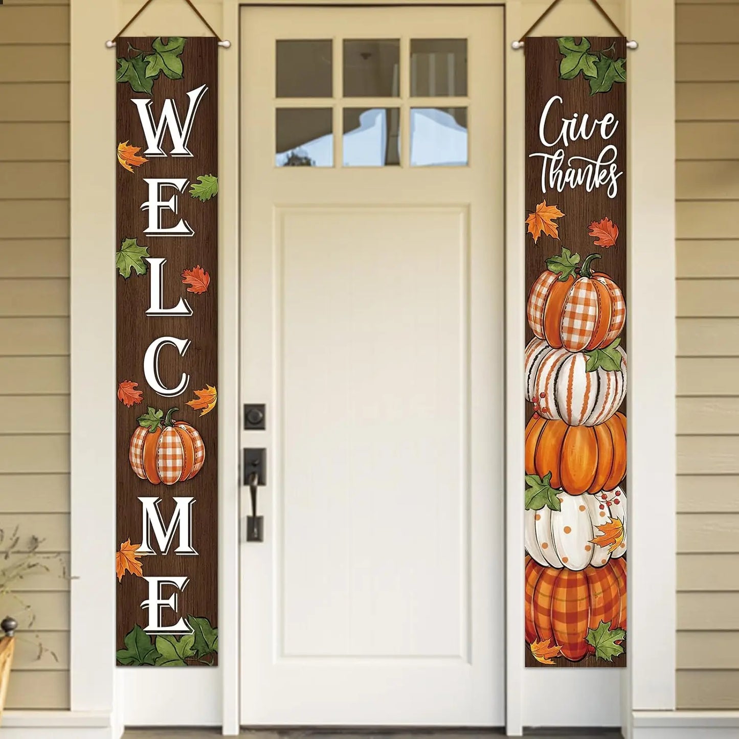 Thanksgiving “Give Thanks” Porch Banner Sign