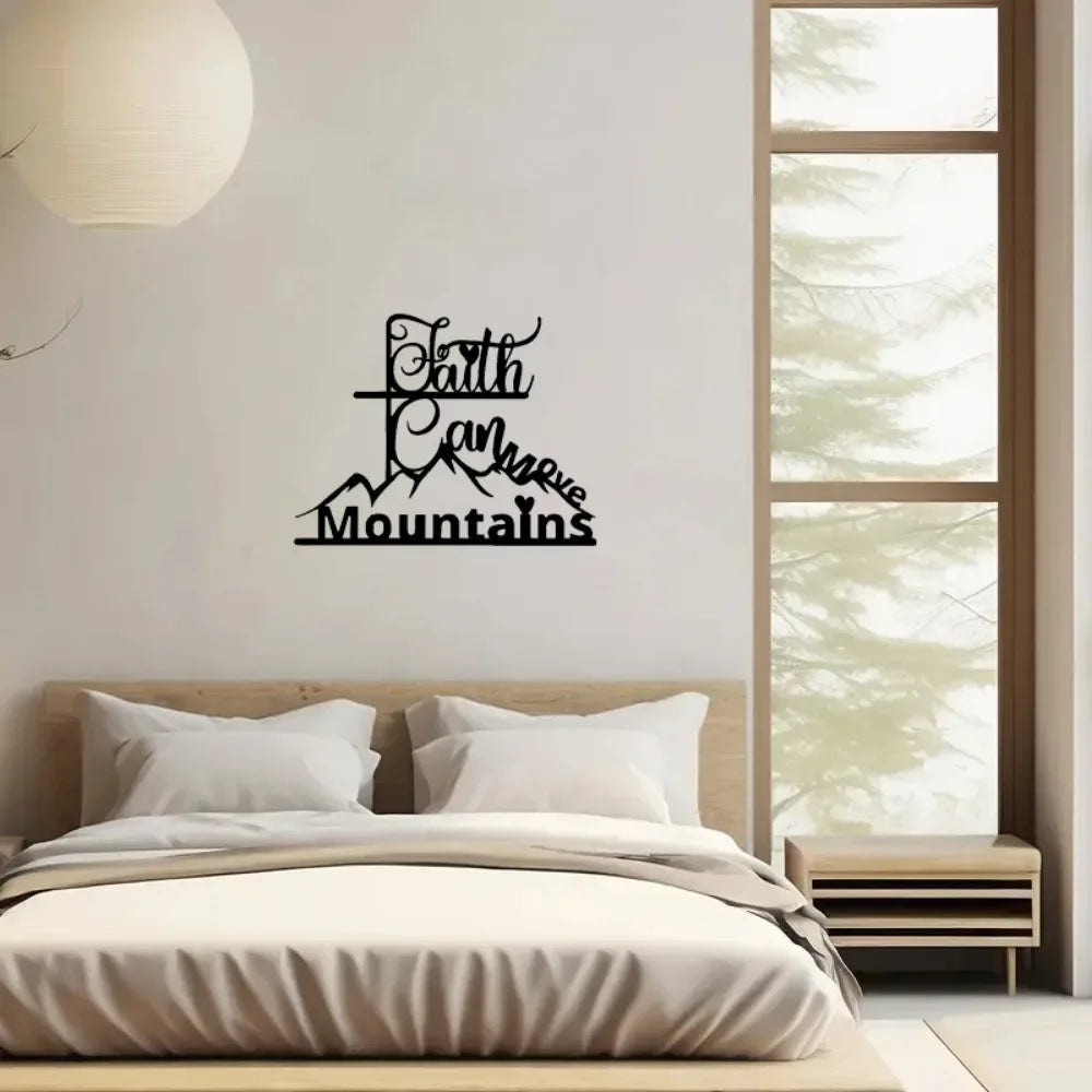 Faith Can Move Mountains Metal Sign
