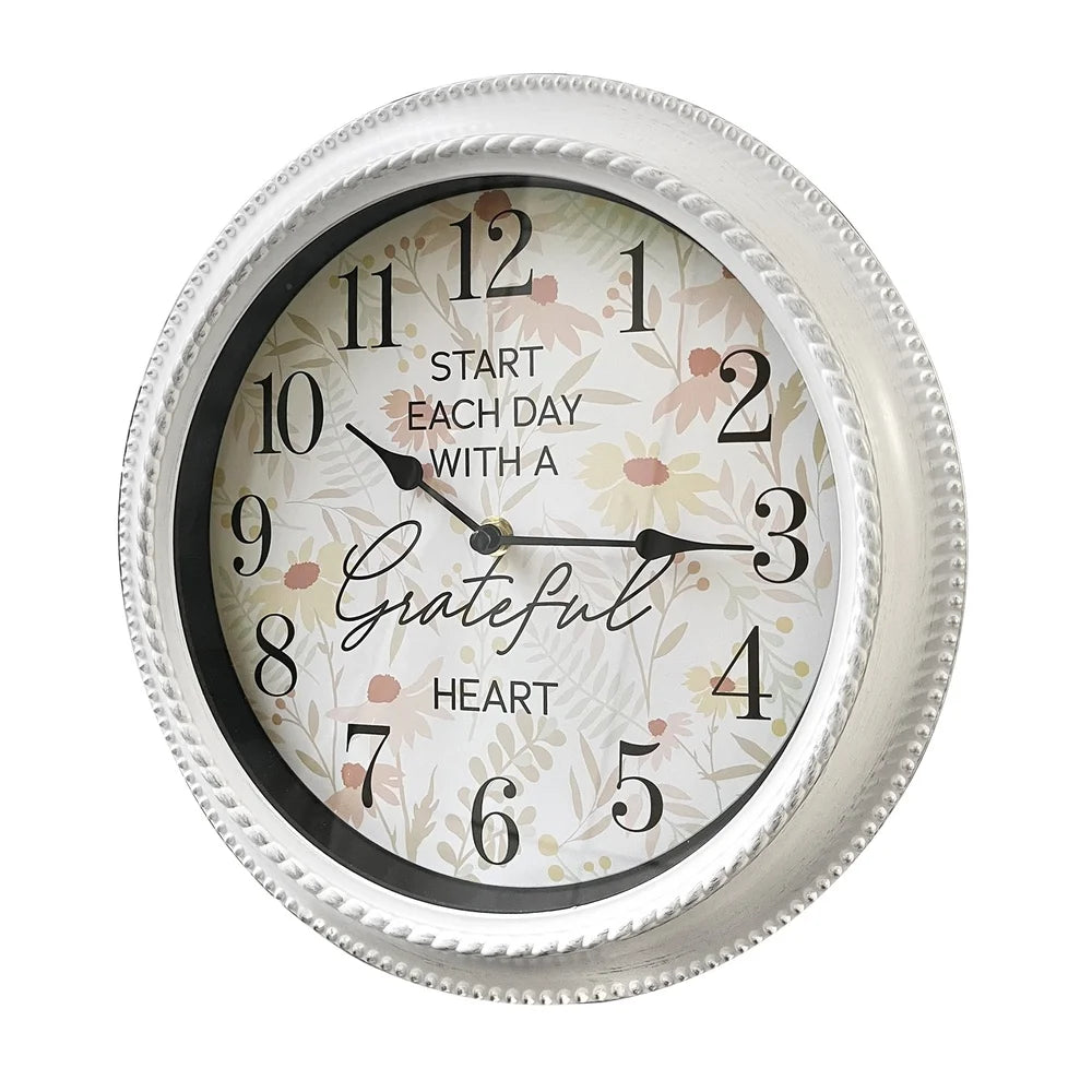 “Grateful” 12 Inch Analog Wall Clock