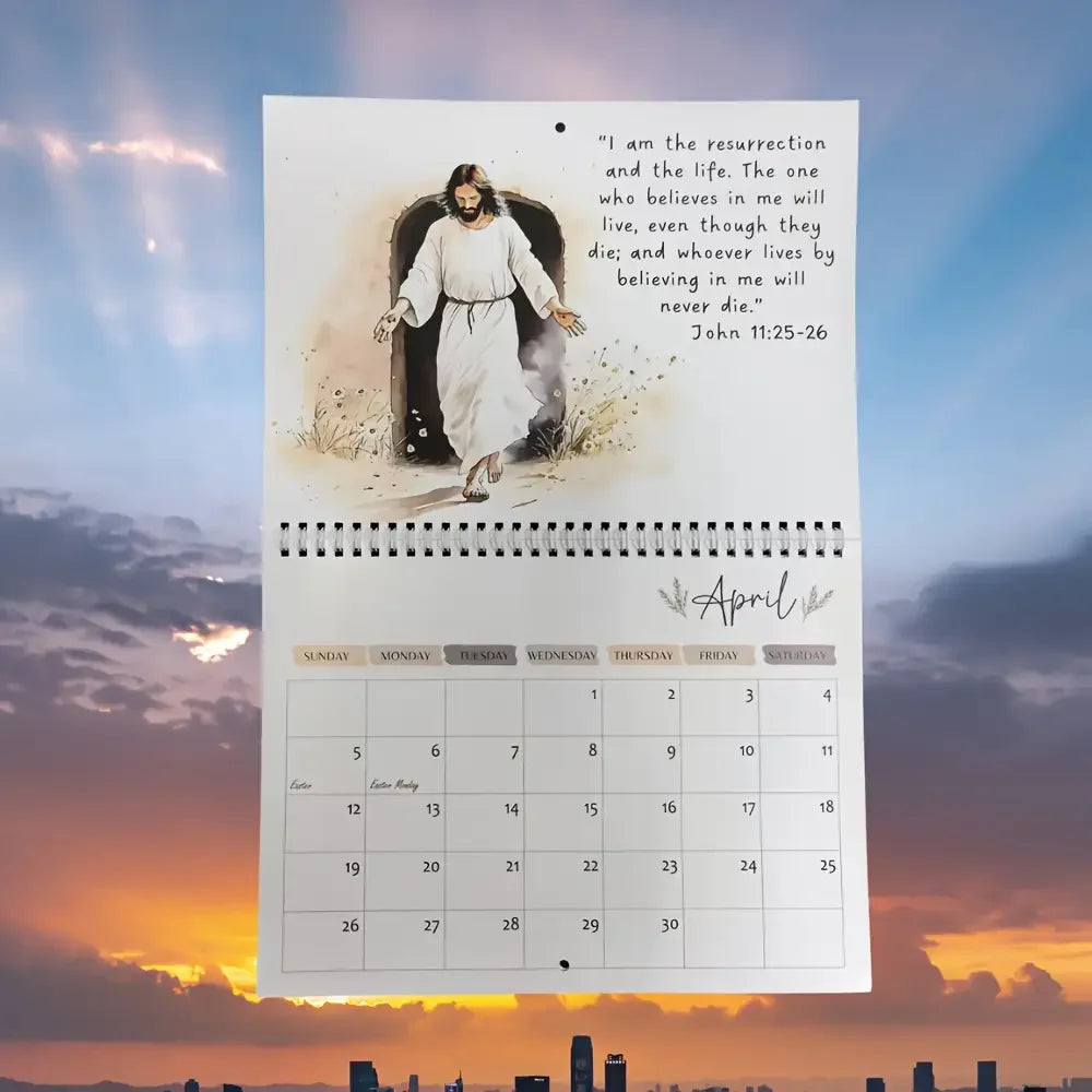 2026 Christian Inspirational Wall Calendar: Jesus Walking with the Lamb of God, Symbolizing Hope
