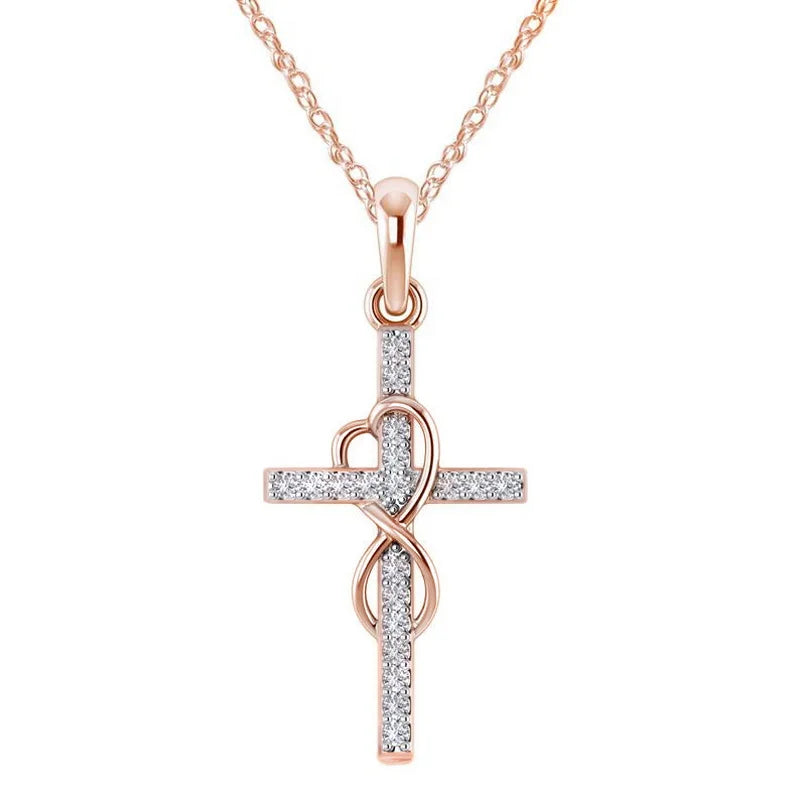 Crystal Cross Pendant Necklace