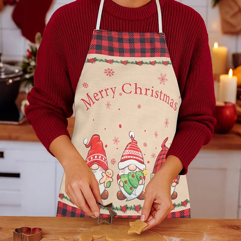 Christmas Linen Apron (Merry Christmas,Christmas Dwarfs,Santa Clause)