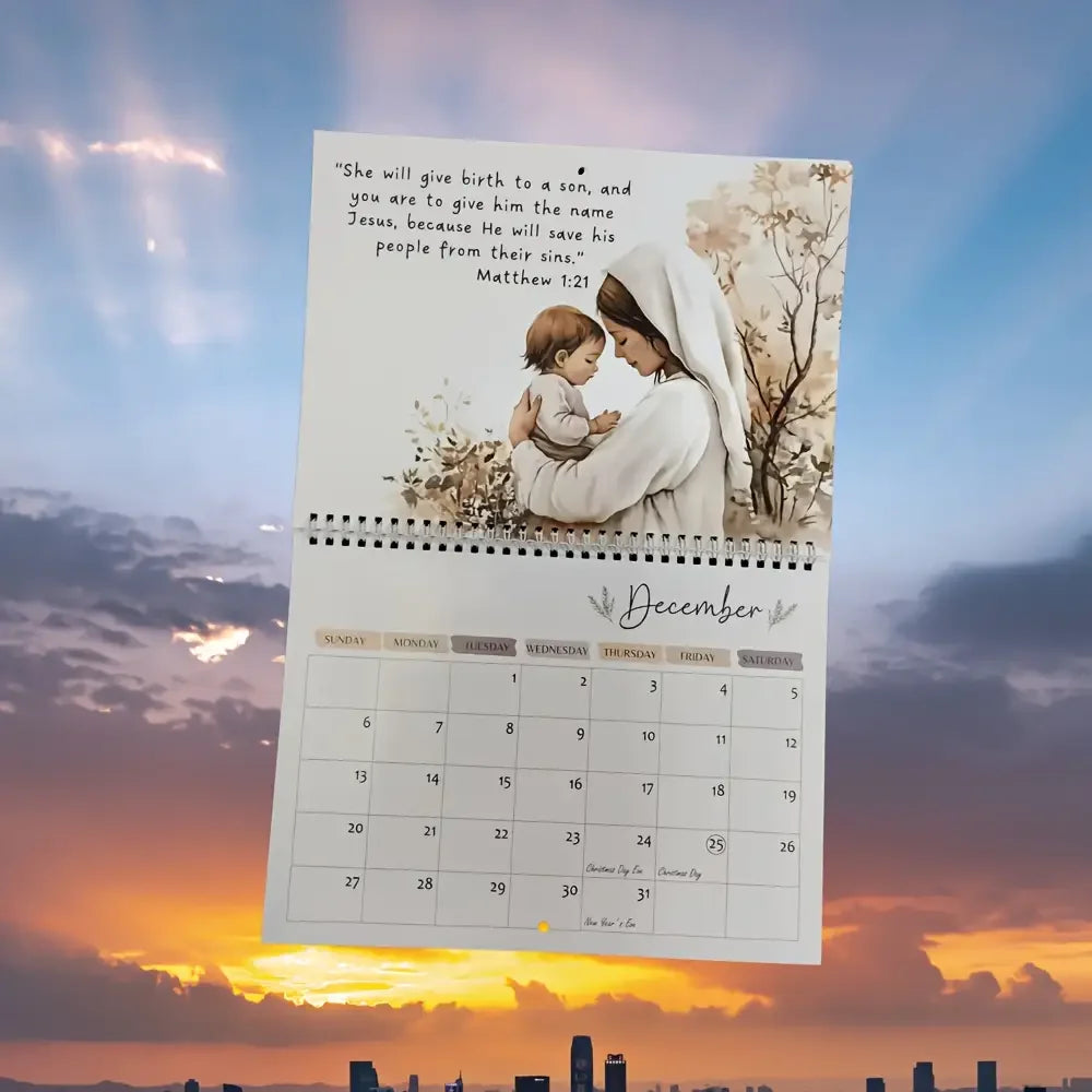 2026 Christian Inspirational Wall Calendar: Jesus Walking with the Lamb of God, Symbolizing Hope