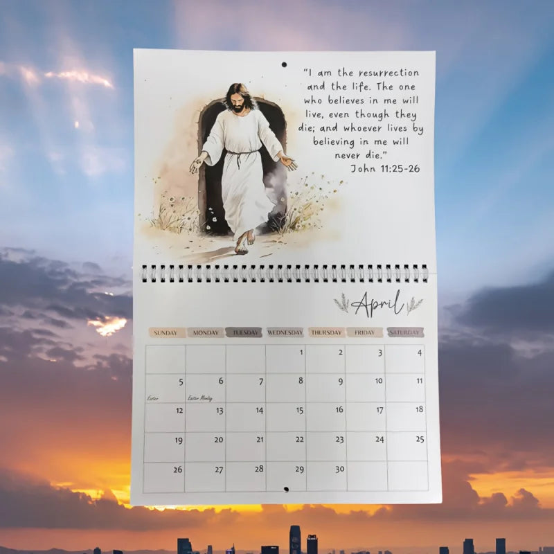 2026 Christian Inspirational Wall Calendar: Jesus Walking with the Lamb of God, Symbolizing Hope