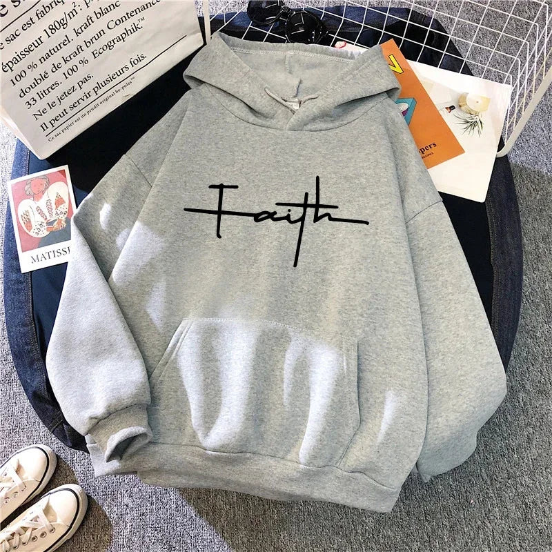 Faith Print Hoodie for Woman