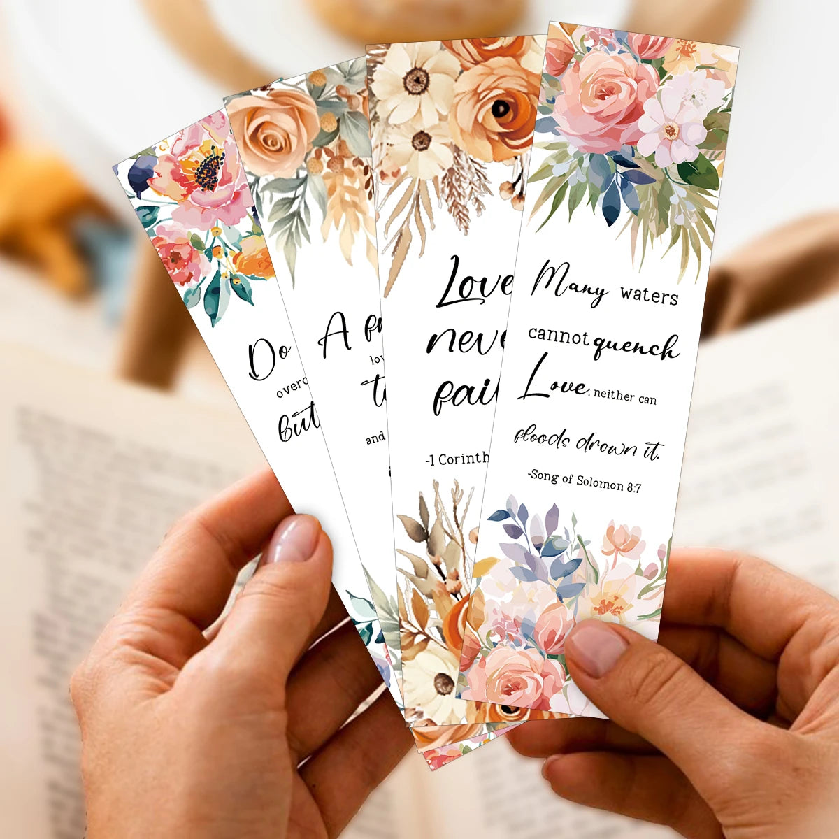 Floral Design Bible Verse Bookmarks