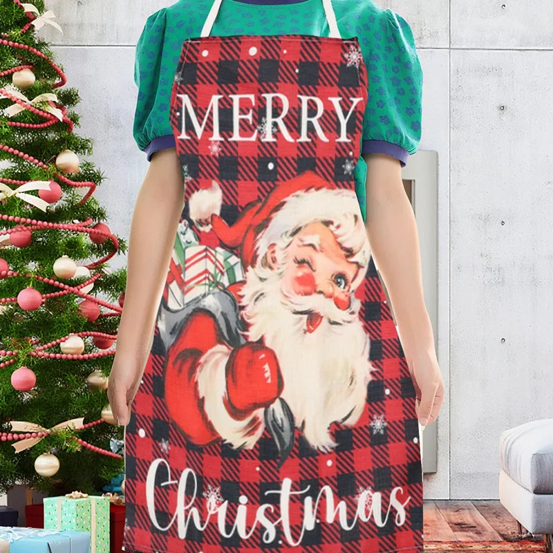 Christmas Linen Apron (Merry Christmas,Christmas Dwarfs,Santa Clause)