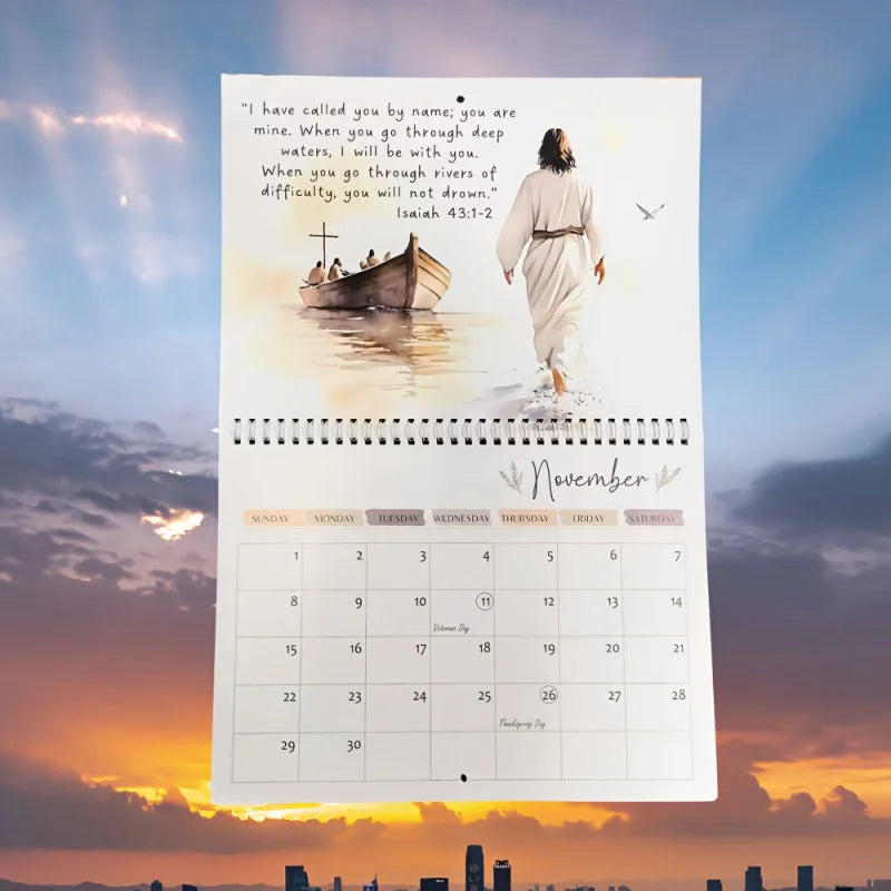 2026 Christian Inspirational Wall Calendar: Jesus Walking with the Lamb of God, Symbolizing Hope
