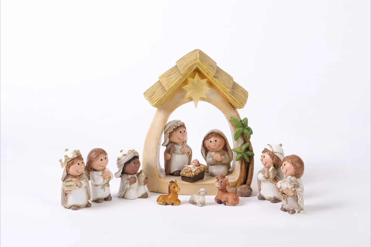 Christmas Decorations Resin Cartoon Nativity Scene