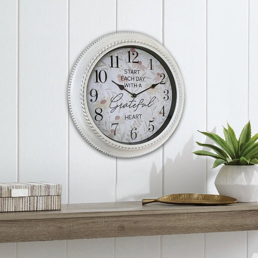 “Grateful” 12 Inch Analog Wall Clock