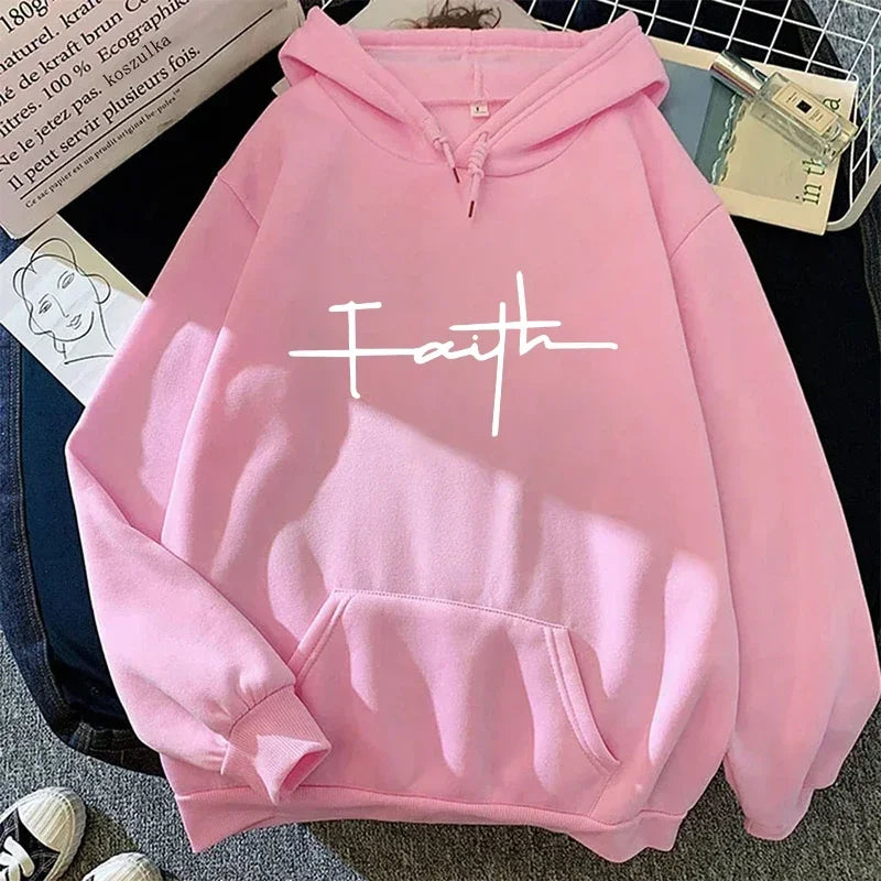 Faith Print Hoodie for Woman
