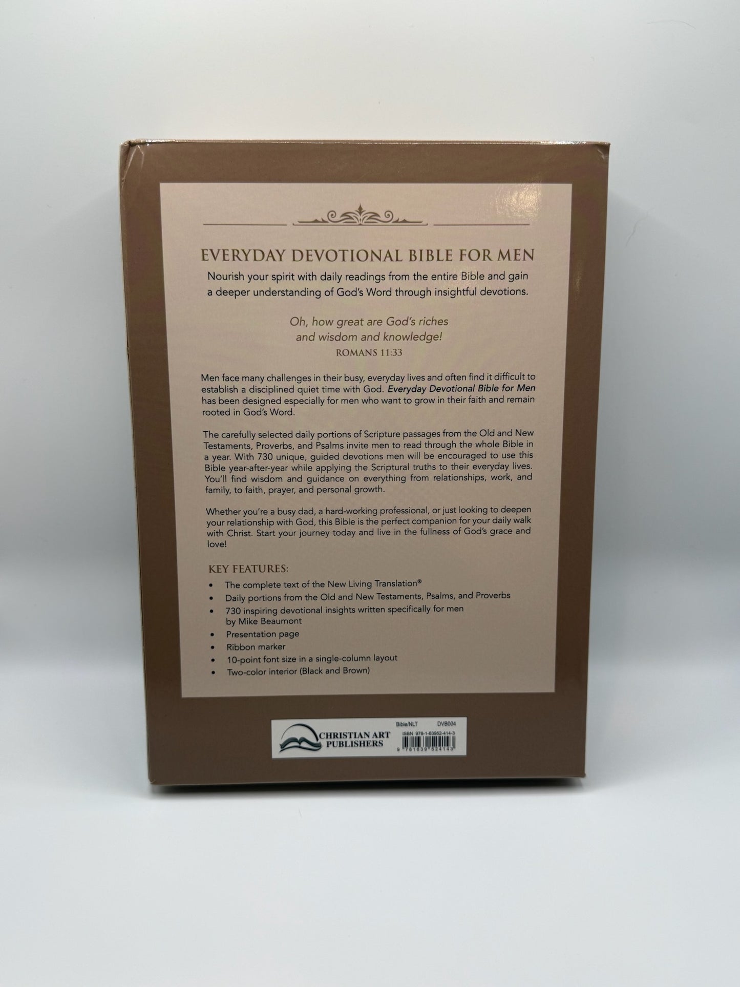 Everyday Devotional Bible for Men  (Personalized Option Available)