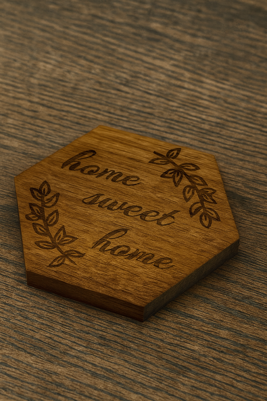 Custom Engraved Acacia Wood Coaster Set