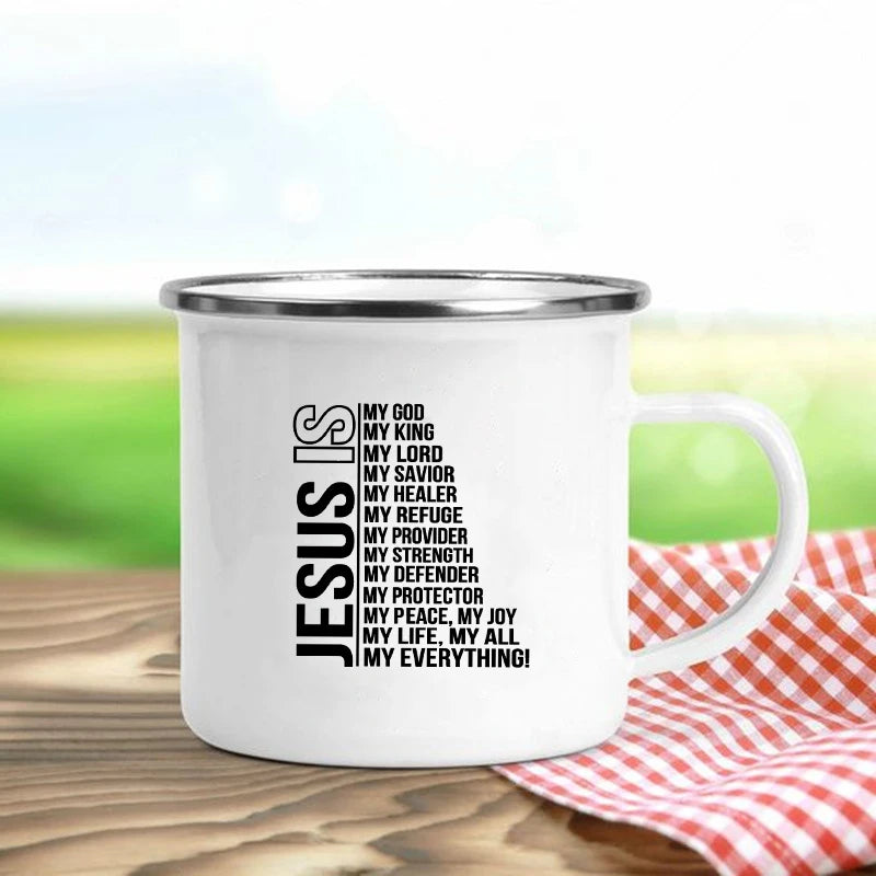 Jesus Is God Enamel Mugs