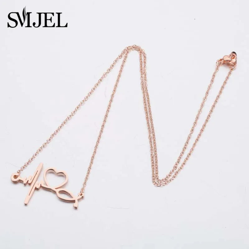 Stainless Steel ECG Wave Necklaces and Bracelets